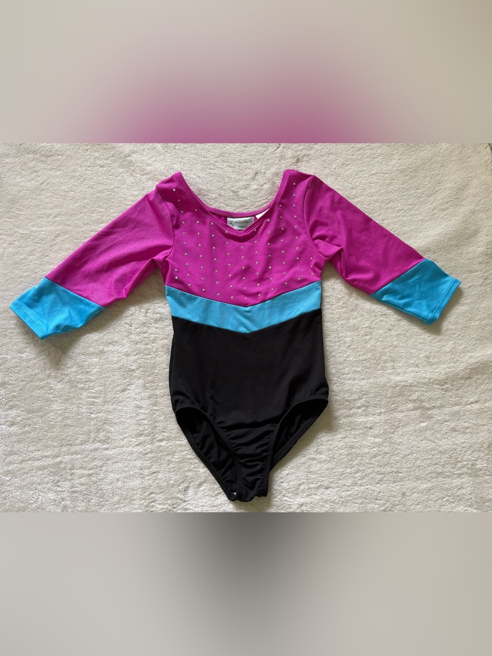Girls Gymnastic Dance Leotard 3/4 Selves size Medium 7/8